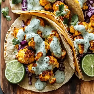 Cauliflower Tacos with Cilantro Lime Crema