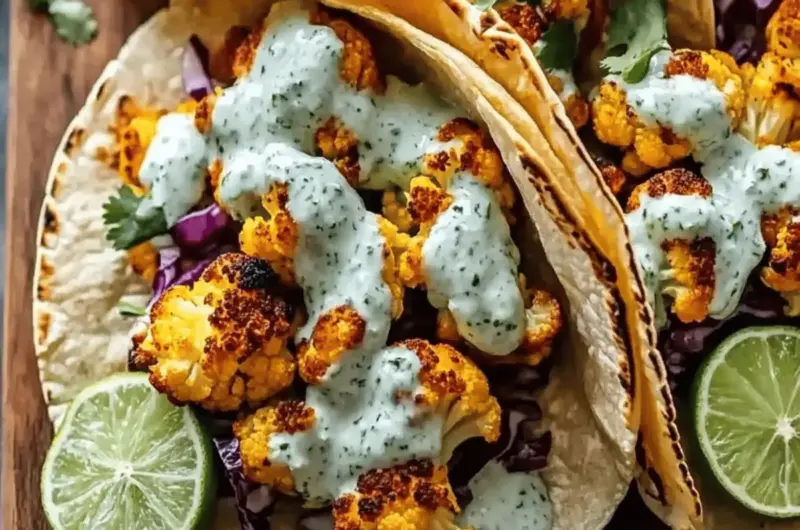 Cauliflower Tacos with Cilantro Lime Crema