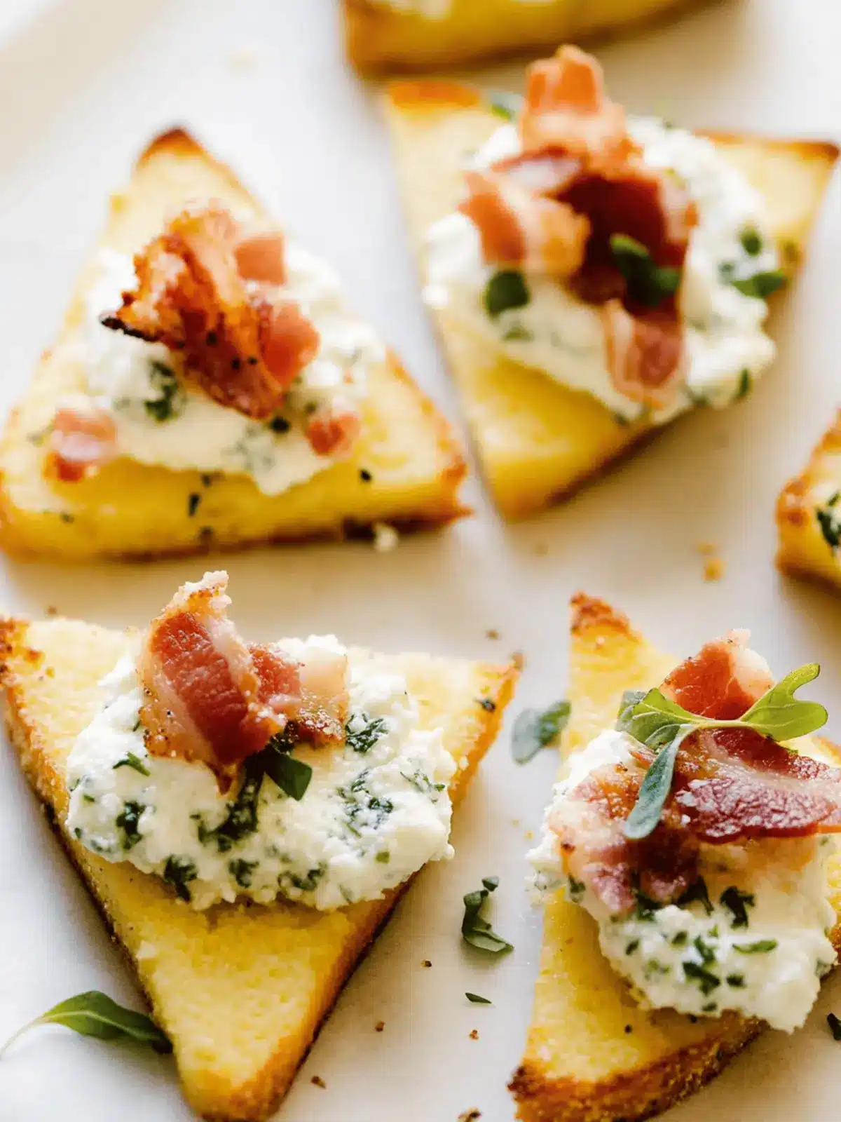 Delicious Polenta Toasts with Herbed Ricotta & Bacon Magic 3 Polenta Toasts with Herbed Ricotta & Bacon