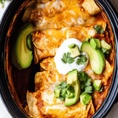 Slow Cooker Chicken Enchiladas