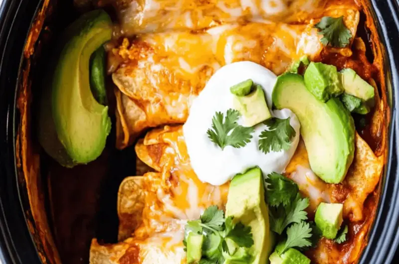 Slow Cooker Chicken Enchiladas