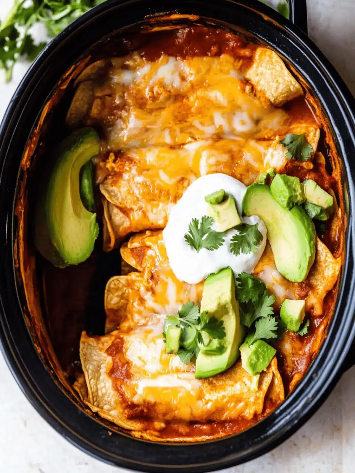Slow Cooker Chicken Enchiladas