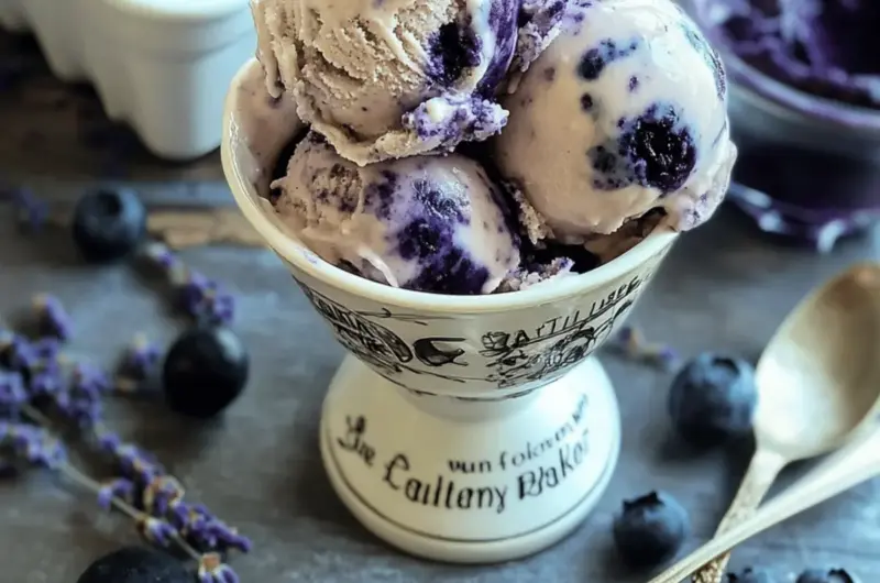 Earl Grey Blueberry Lavender Swirl Ice Cream