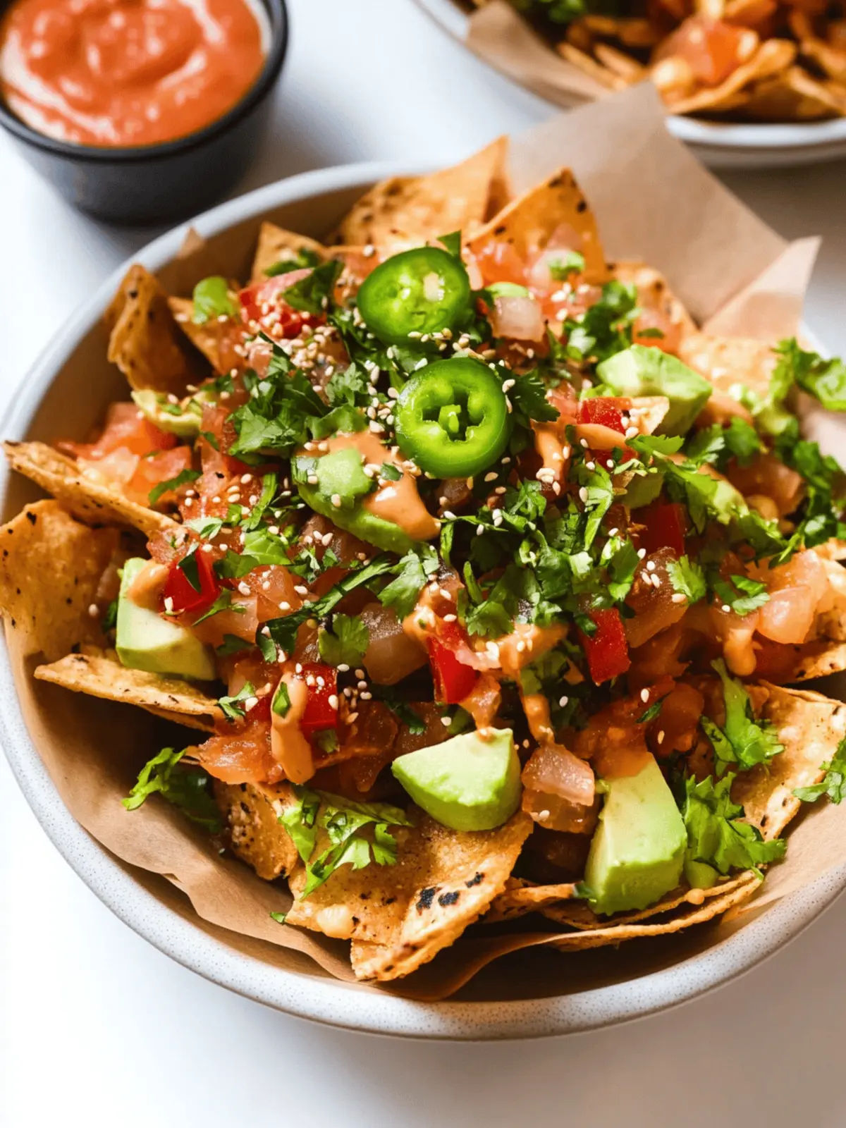 Poke Nachos with Spicy Tuna