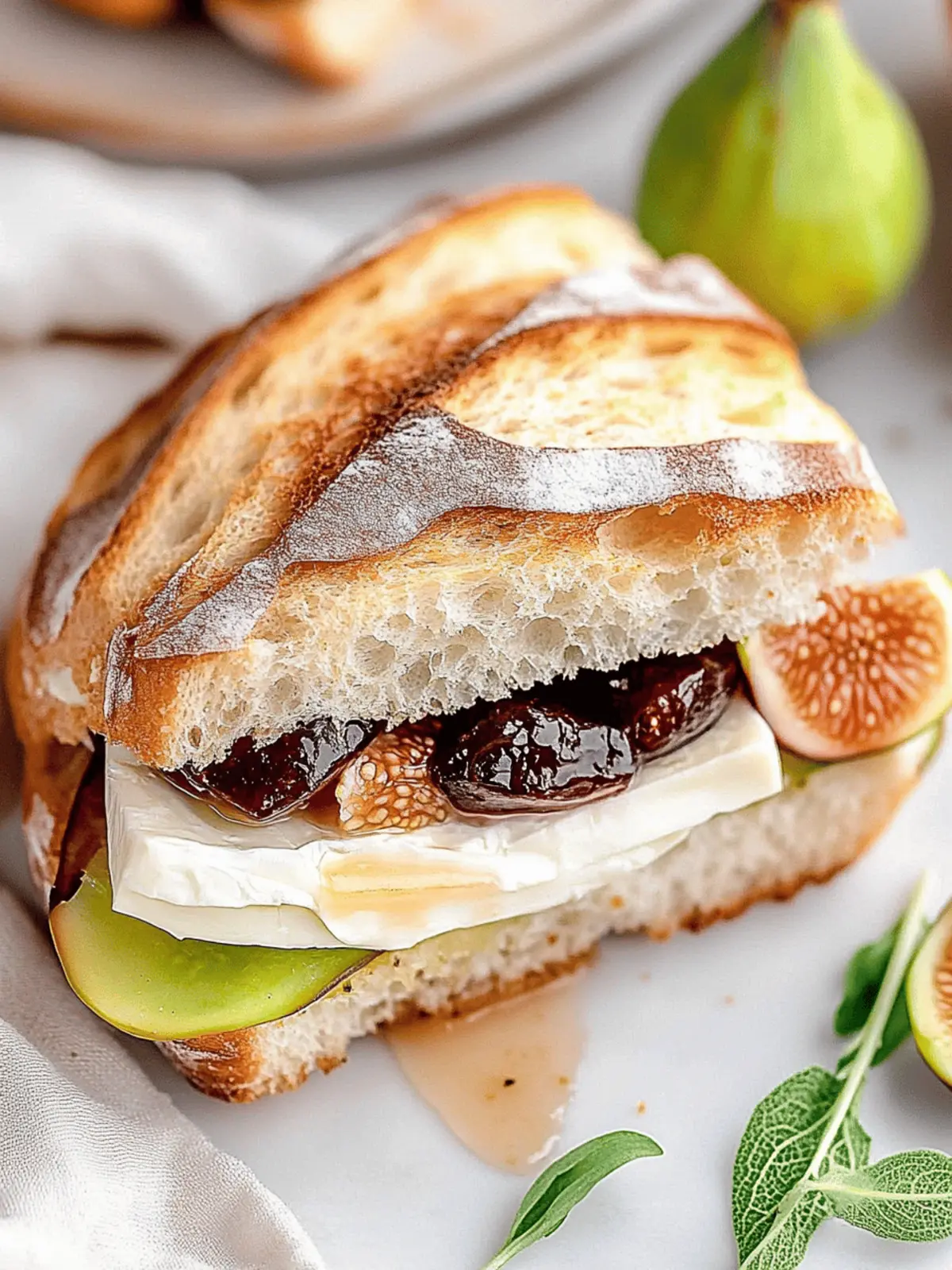 Gourmet Brie Fig Jam Sandwich