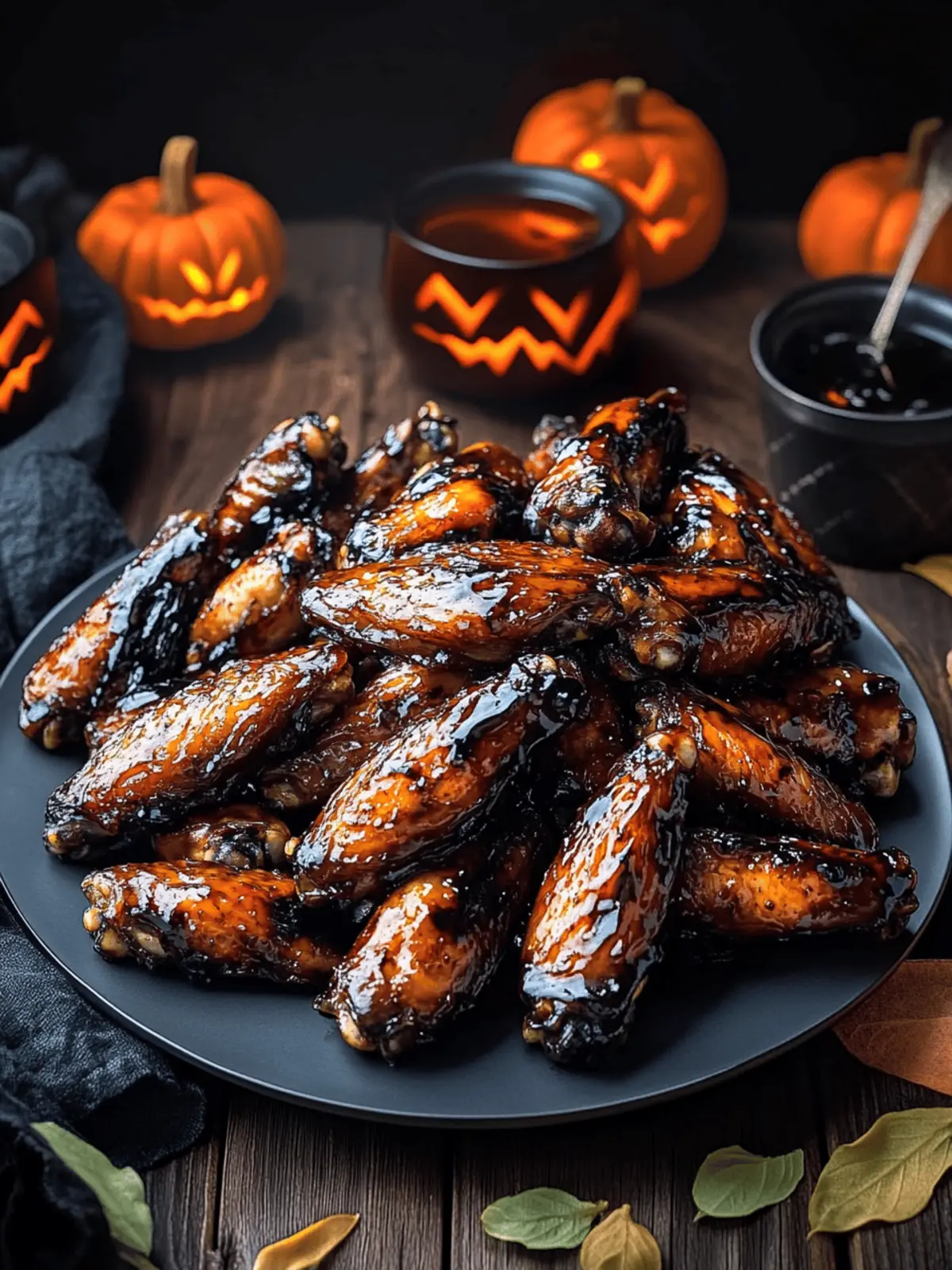 Spooky Bat Wings (Balsamic Glazed Chicken Wings)