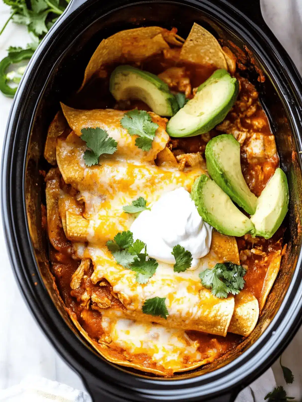 Slow Cooker Chicken Enchiladas