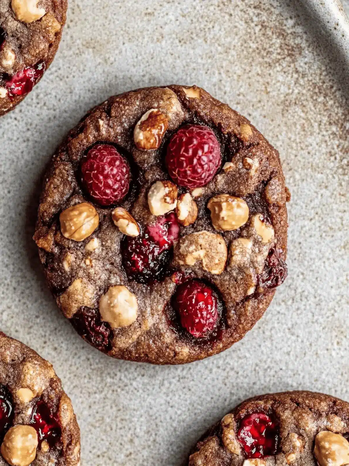 French Style Chocolate Raspberry Hazelnut Cookies