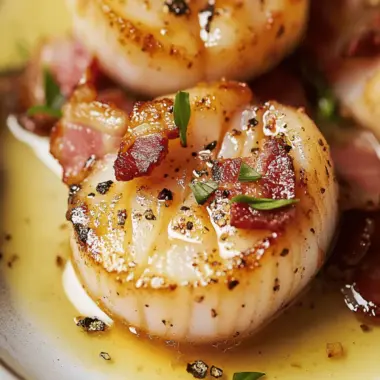 Scallops with Bacon and White Wine Sauce