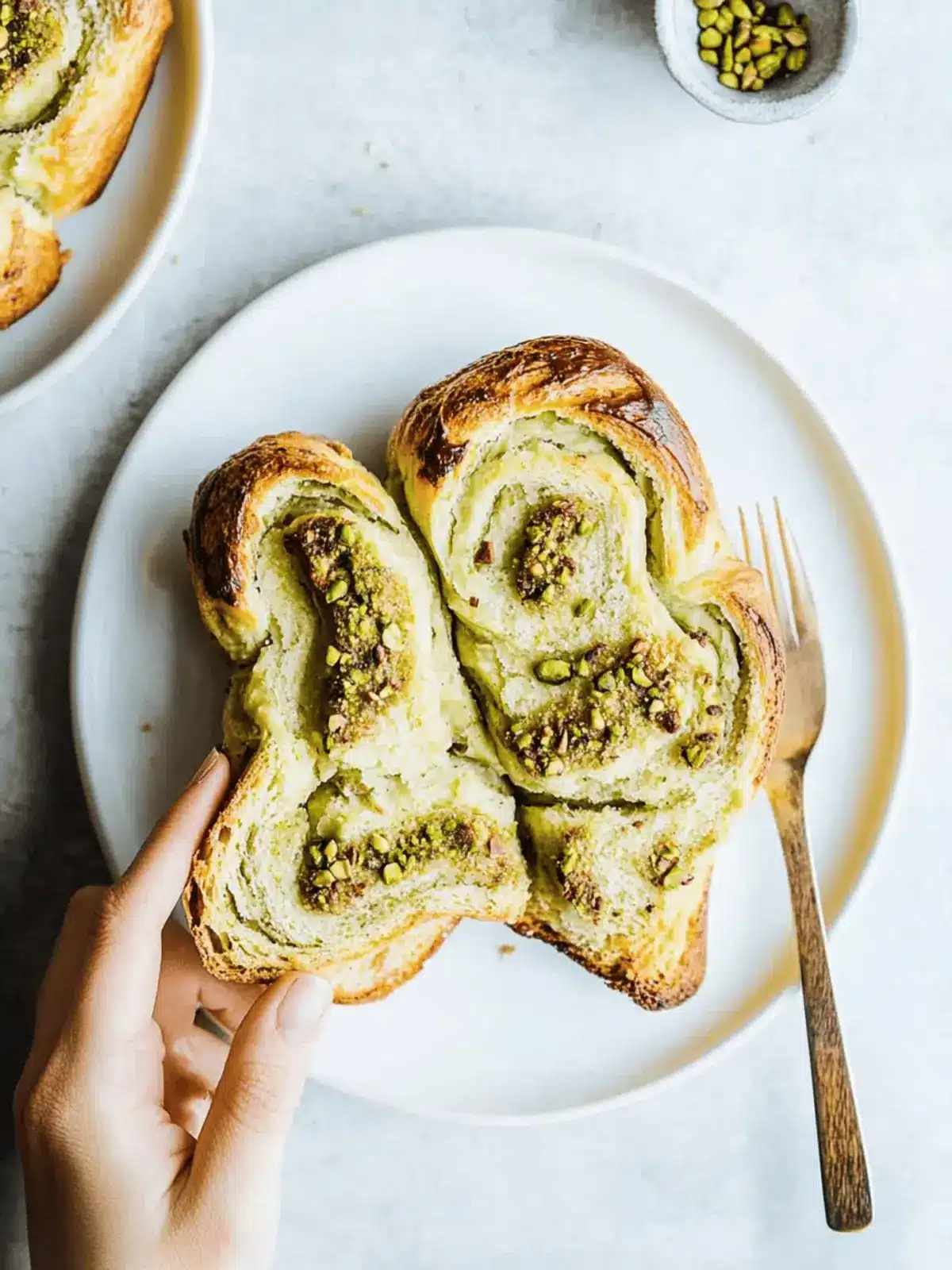 White Chocolate Pistachio Babka
