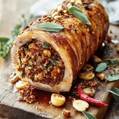 Pork Loin With A Great Herby Stuffing
