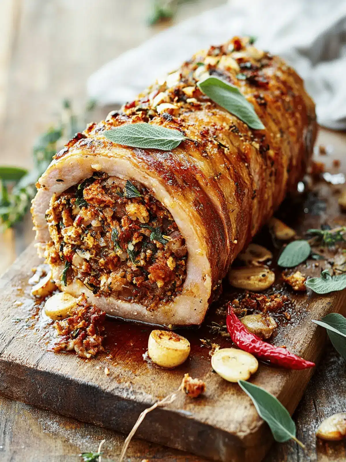Pork Loin With A Great Herby Stuffing