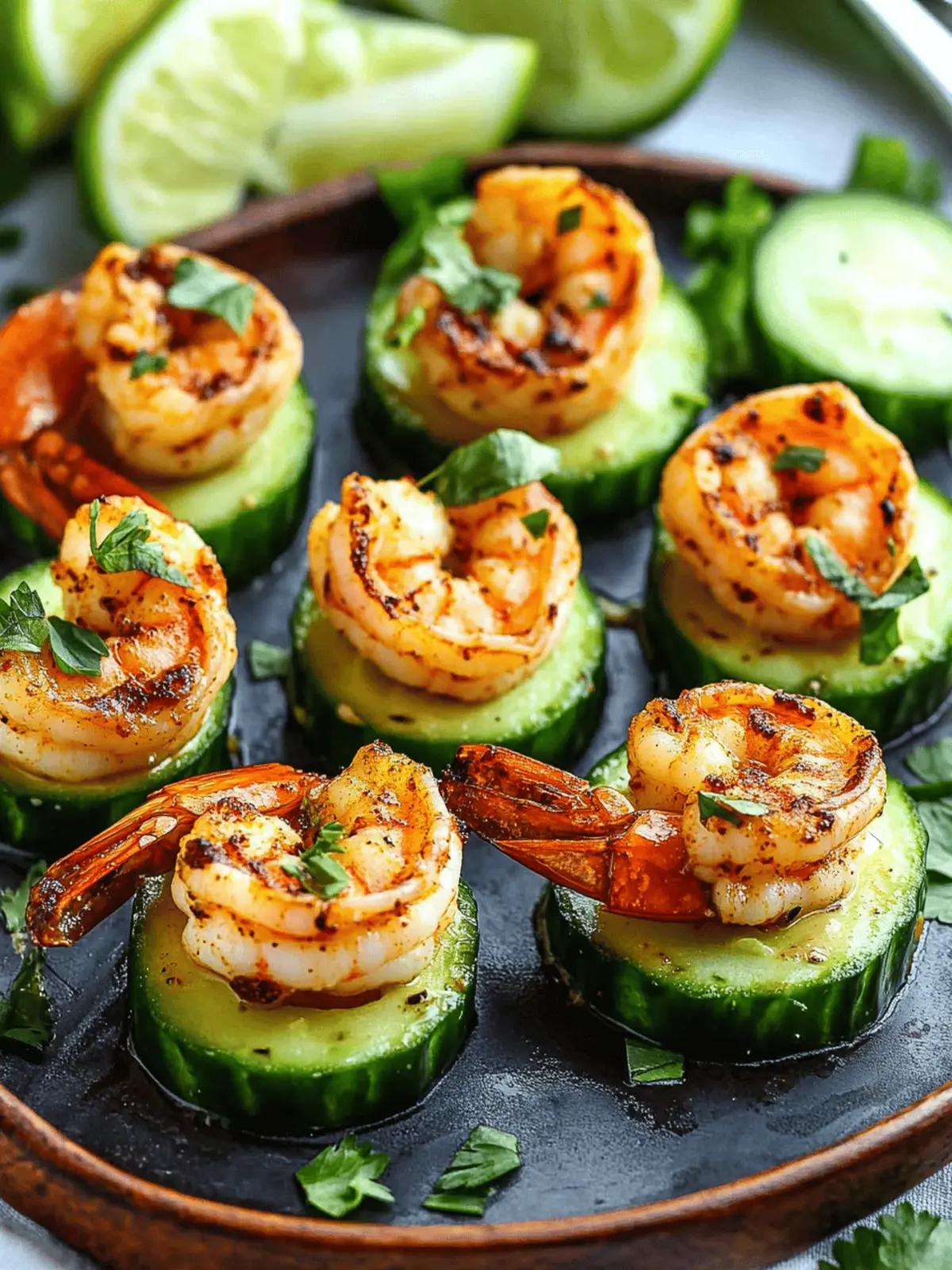 Blackened Shrimp Avocado Cucumber Bites