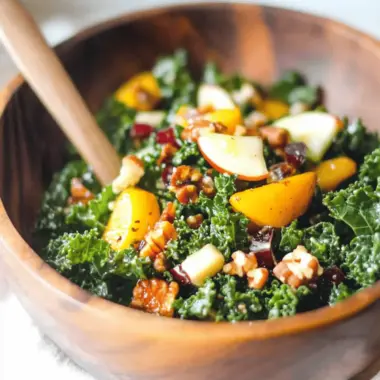 Autumn Kale Salad with Maple Balsamic Vinaigrette
