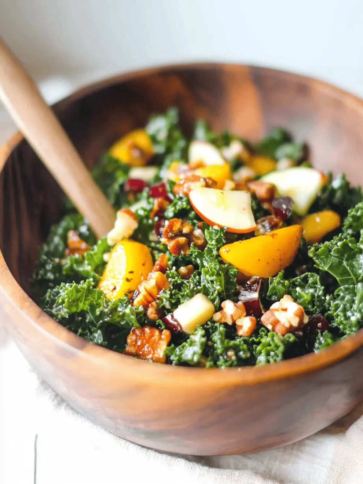 Autumn Kale Salad with Maple Balsamic Vinaigrette