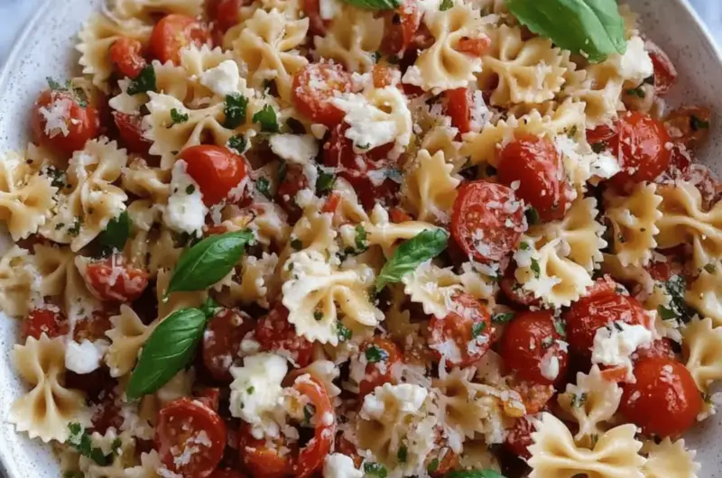 Cherry Tomato Bruschetta Pasta Salad
