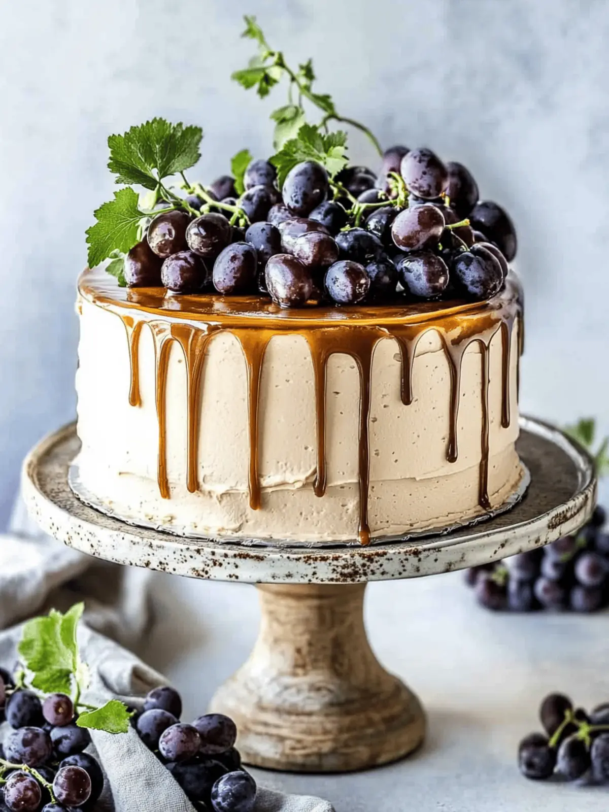 Delicious Grape Cake with Balsamic Caramel Buttercream 3 Grape Cake with Balsamic Caramel Swiss Meringue Buttercream