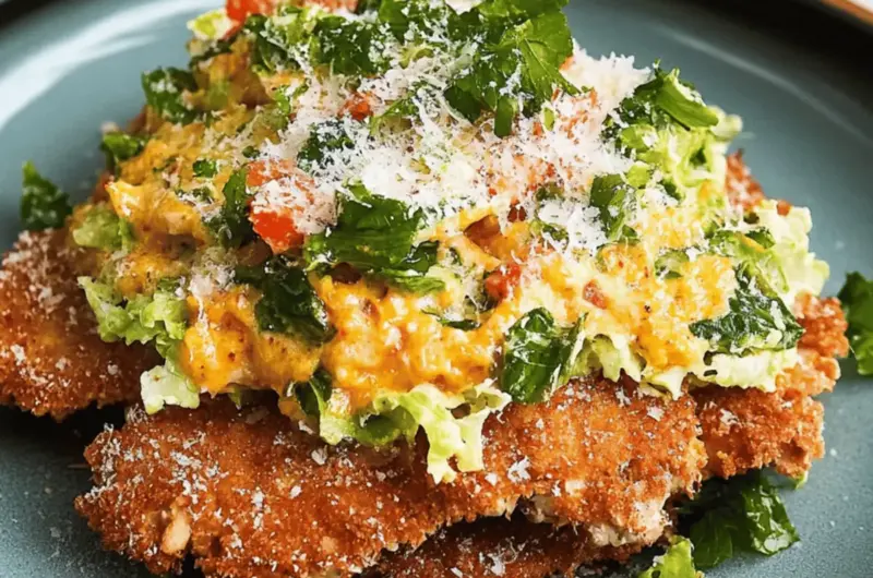 Spicy Chicken Caesar Schnitzel