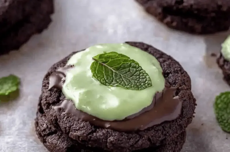 The best Chilled Crumbl Mint Brownie Cookies