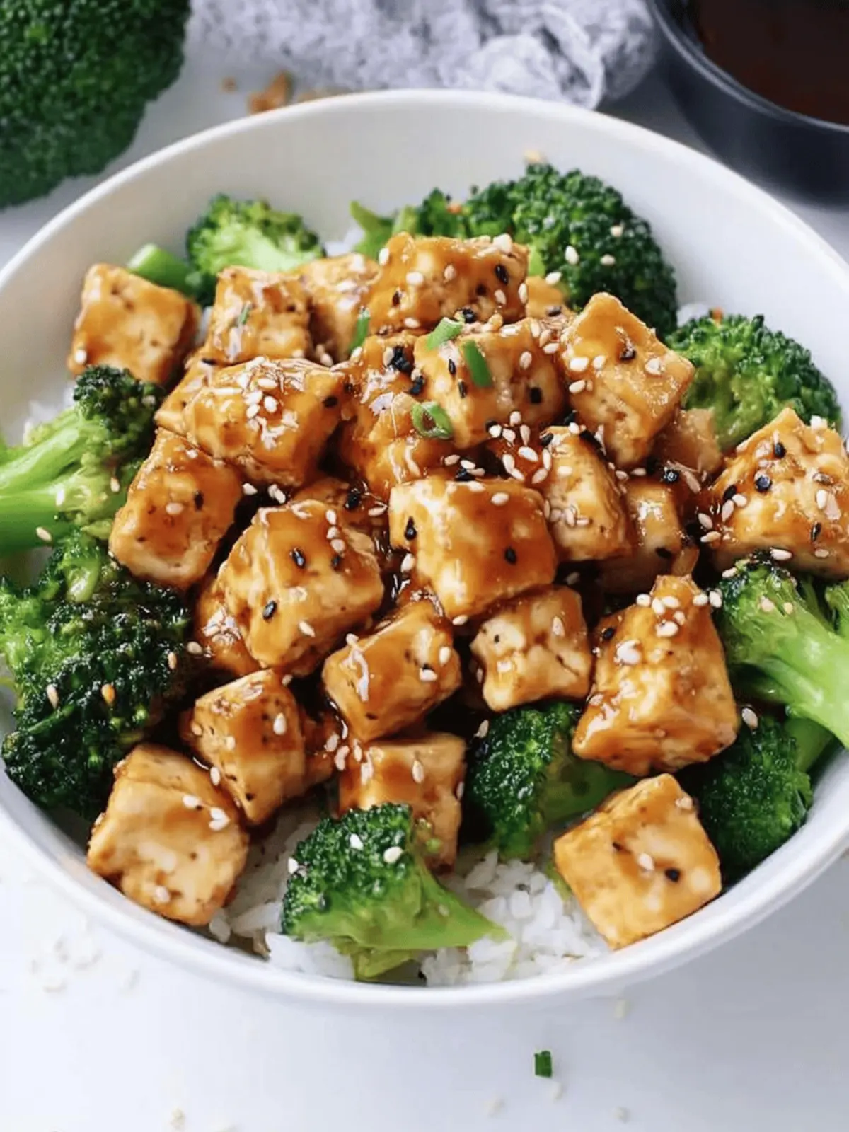 Sesame Tofu with Broccoli