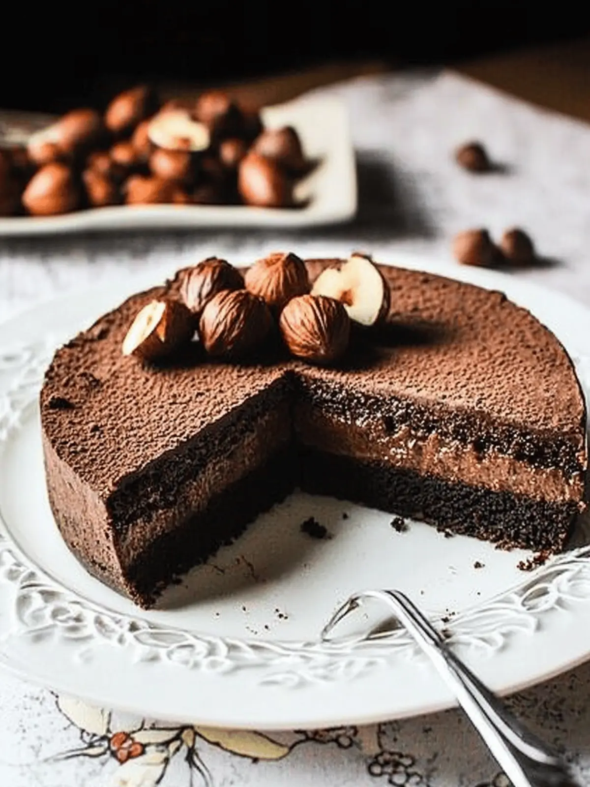 Vegan Hazelnut Flourless Chocolate Cake