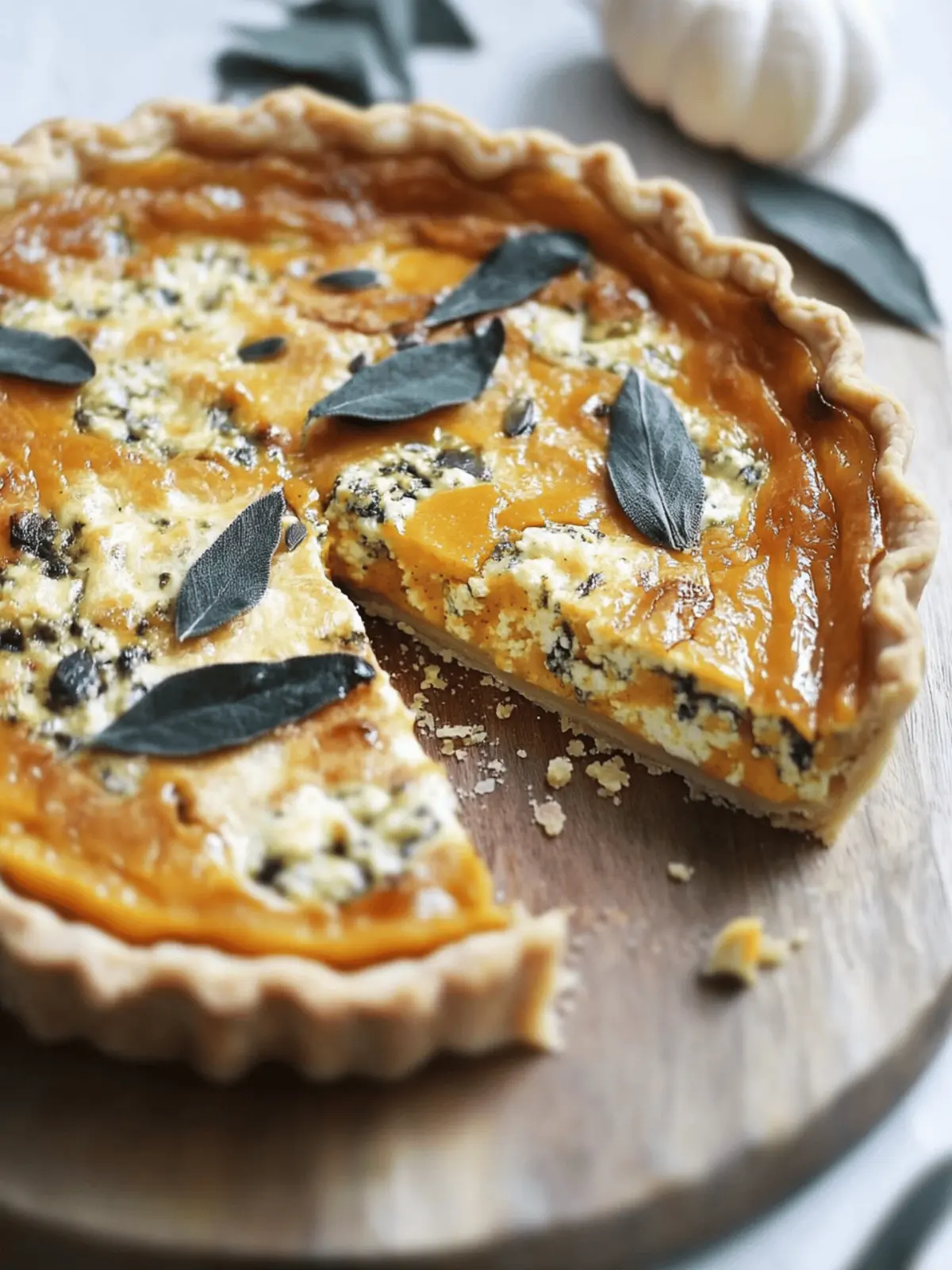 Deliciously Creamy Pumpkin & Gorgonzola Quiche Recipe 2 Pumpkin & Gorgonzola Quiche