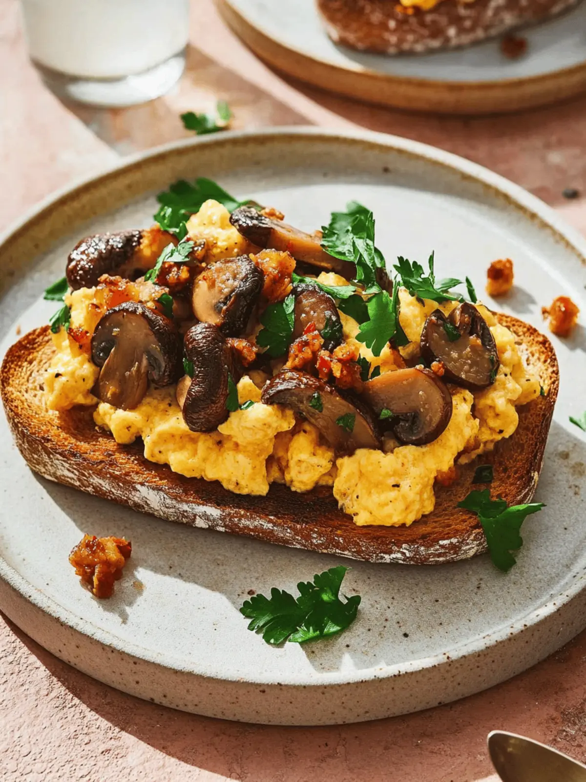 Chilli Oil Mushrooms with Creamy Scrambled Eggs on Sourdough 4 Chilli Oil Mushrooms with Scrambled Eggs on Sourdough