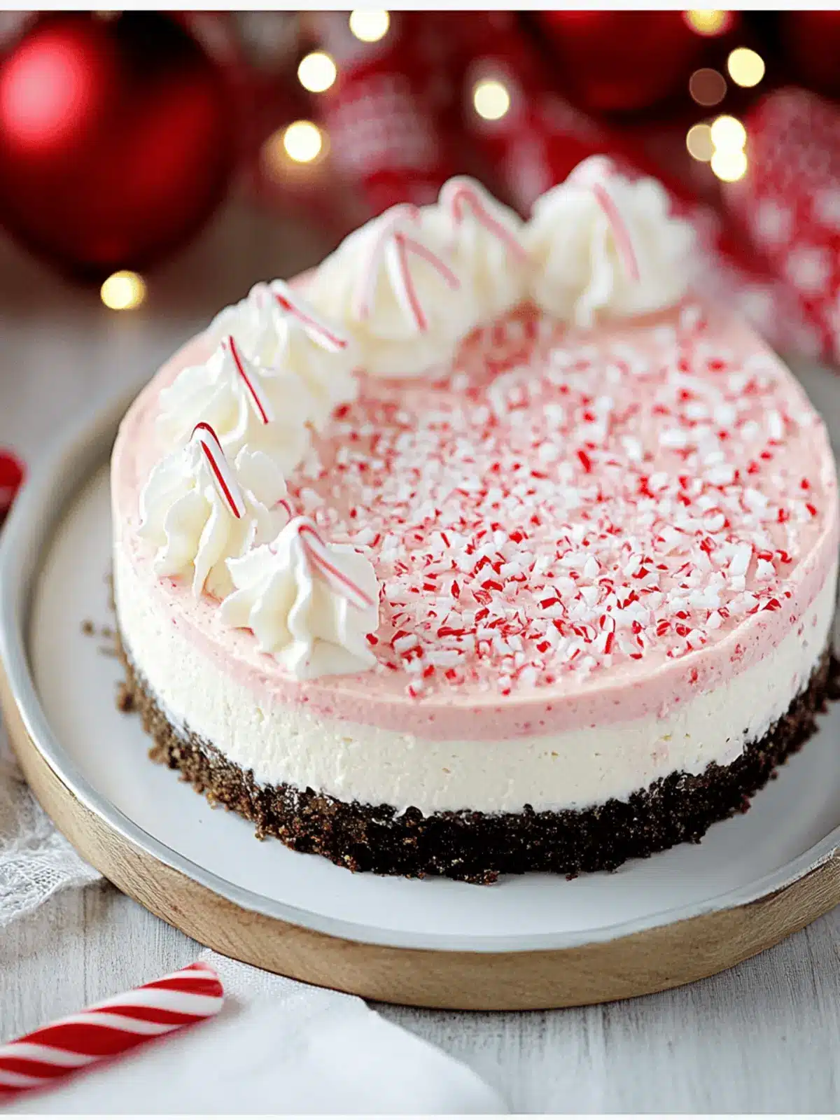 Candy Cane Holiday Cheesecake in an Instant Pot Bliss 5 Candy Cane Holiday Cheesecake