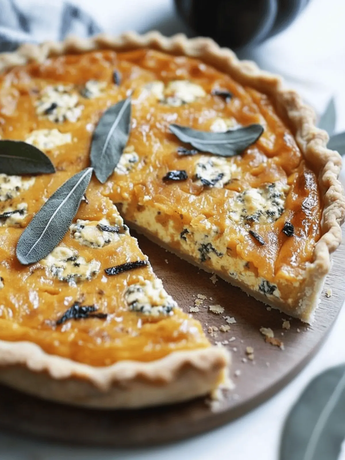 Deliciously Creamy Pumpkin & Gorgonzola Quiche Recipe 3 Pumpkin & Gorgonzola Quiche