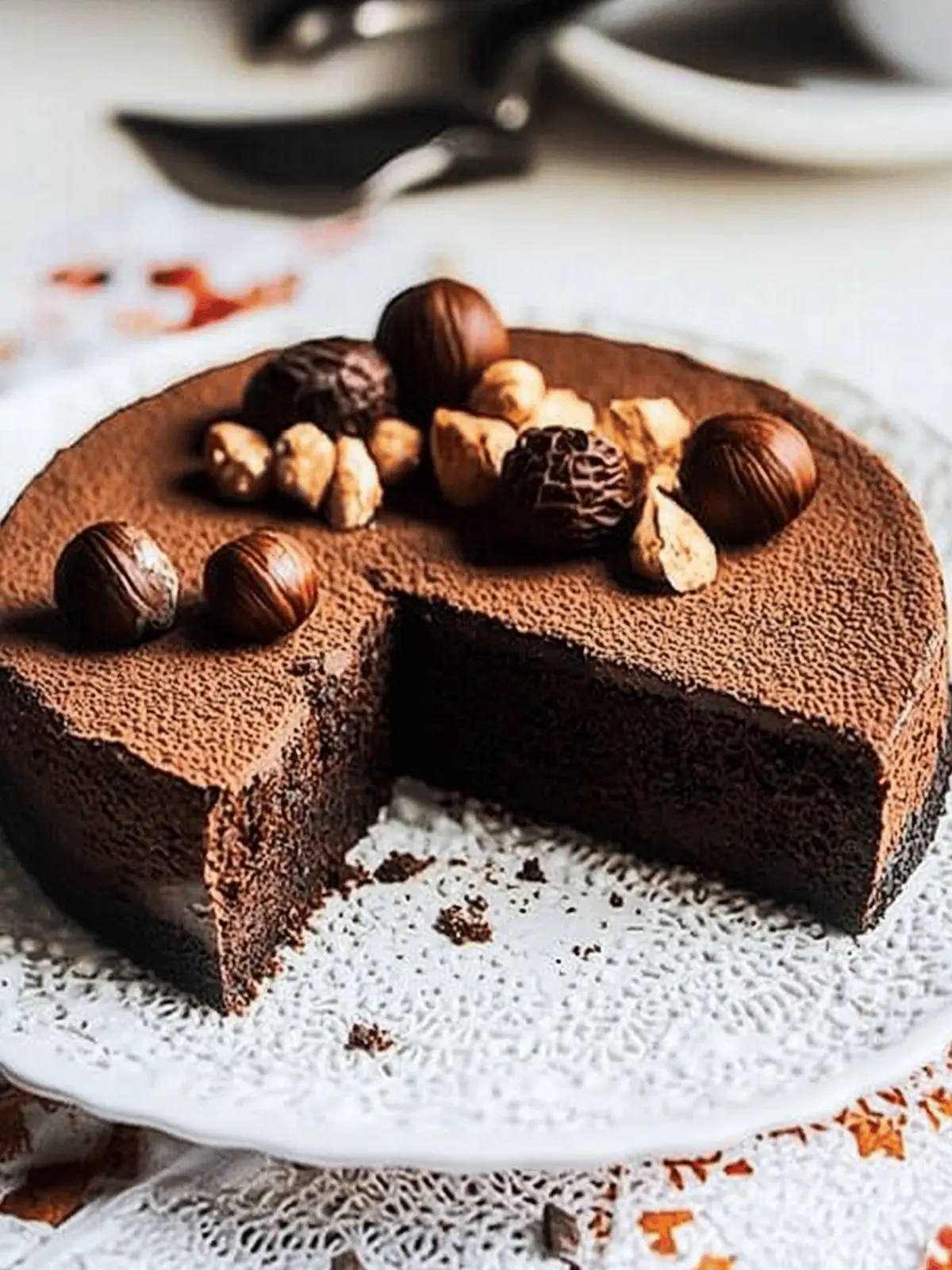 Vegan Hazelnut Flourless Chocolate Cake