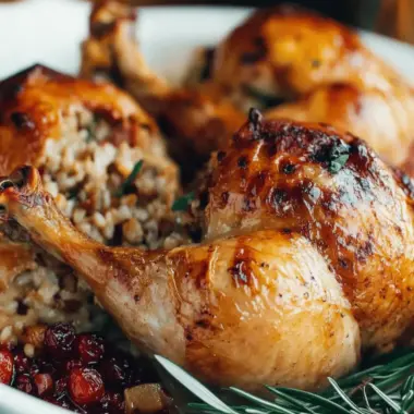 Savory Cornish Hens with Apple-Cranberry Rice Stuffing Delight 10 Cornish Hens with Apple-Cranberry Rice Stuffing