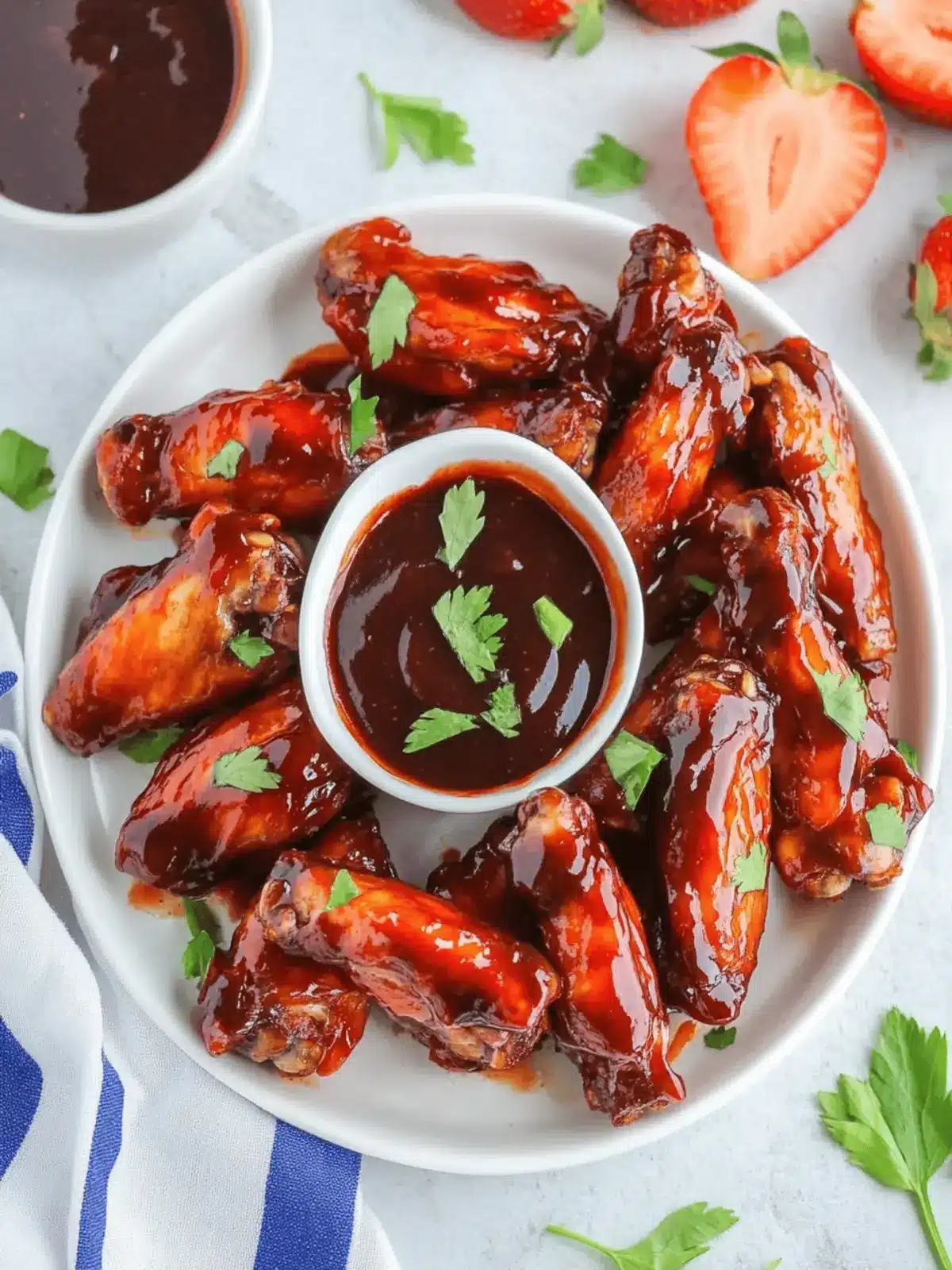 Strawberry Barbecue Hot Wings