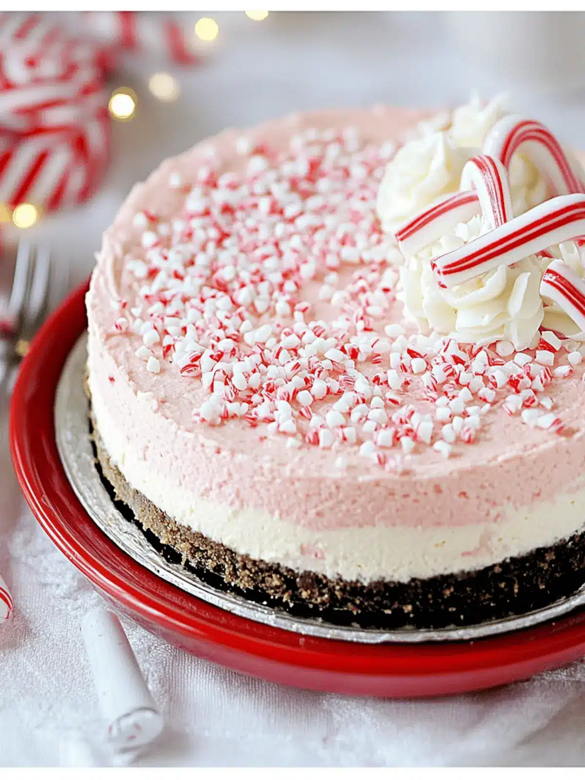 Candy Cane Holiday Cheesecake in an Instant Pot Bliss 3 Candy Cane Holiday Cheesecake