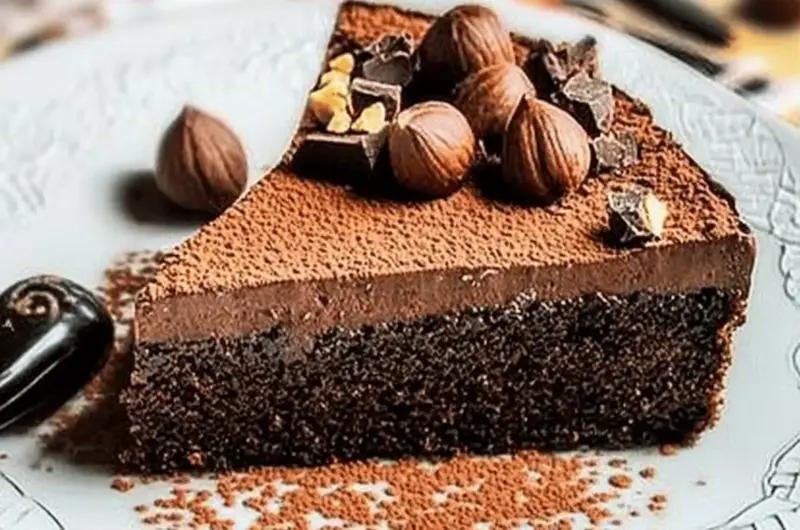 Vegan Hazelnut Flourless Chocolate Cake