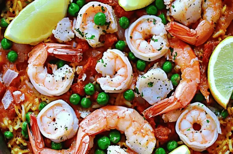 Paella with Chorizo and Seafood