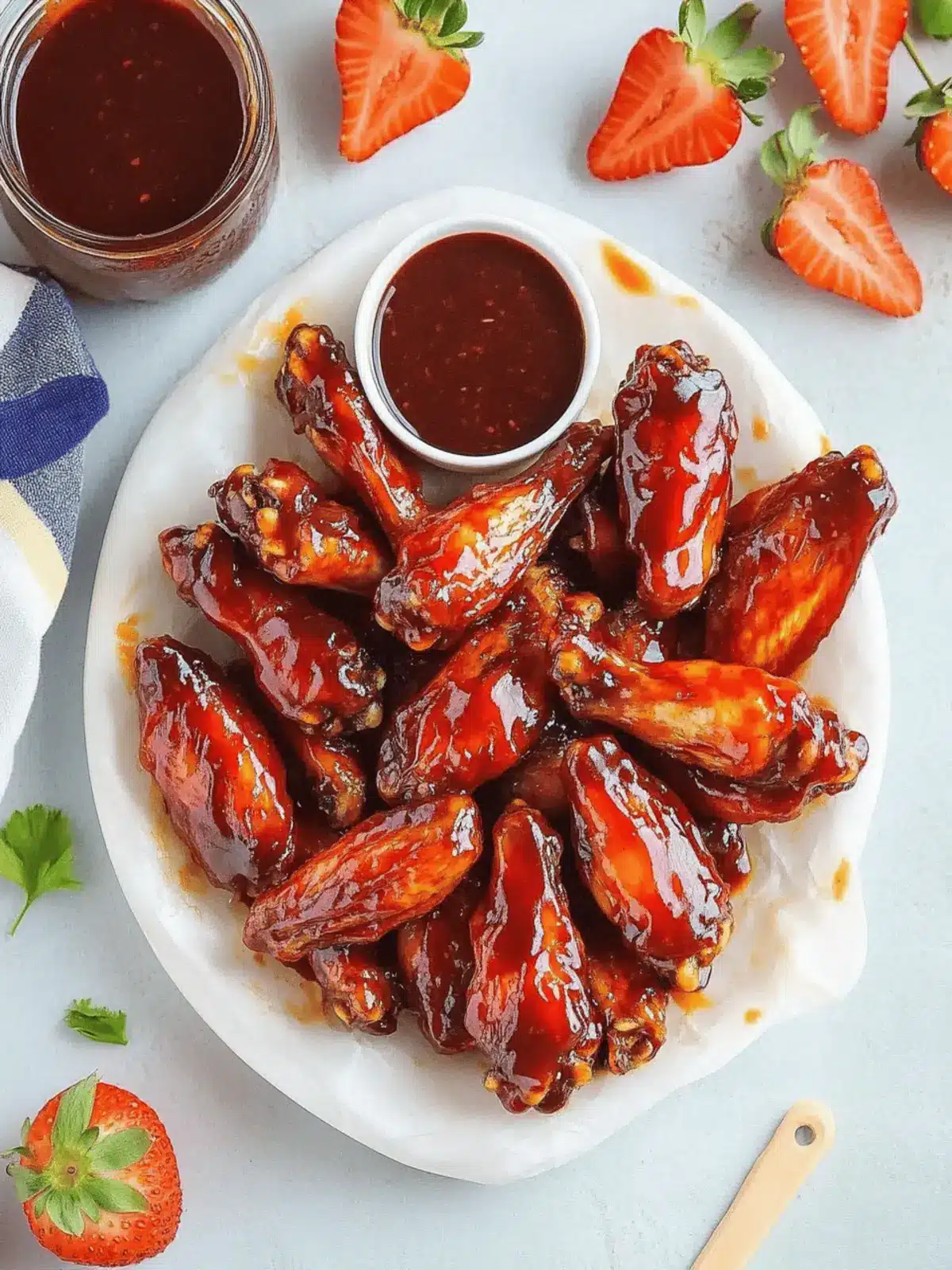 Strawberry Barbecue Hot Wings