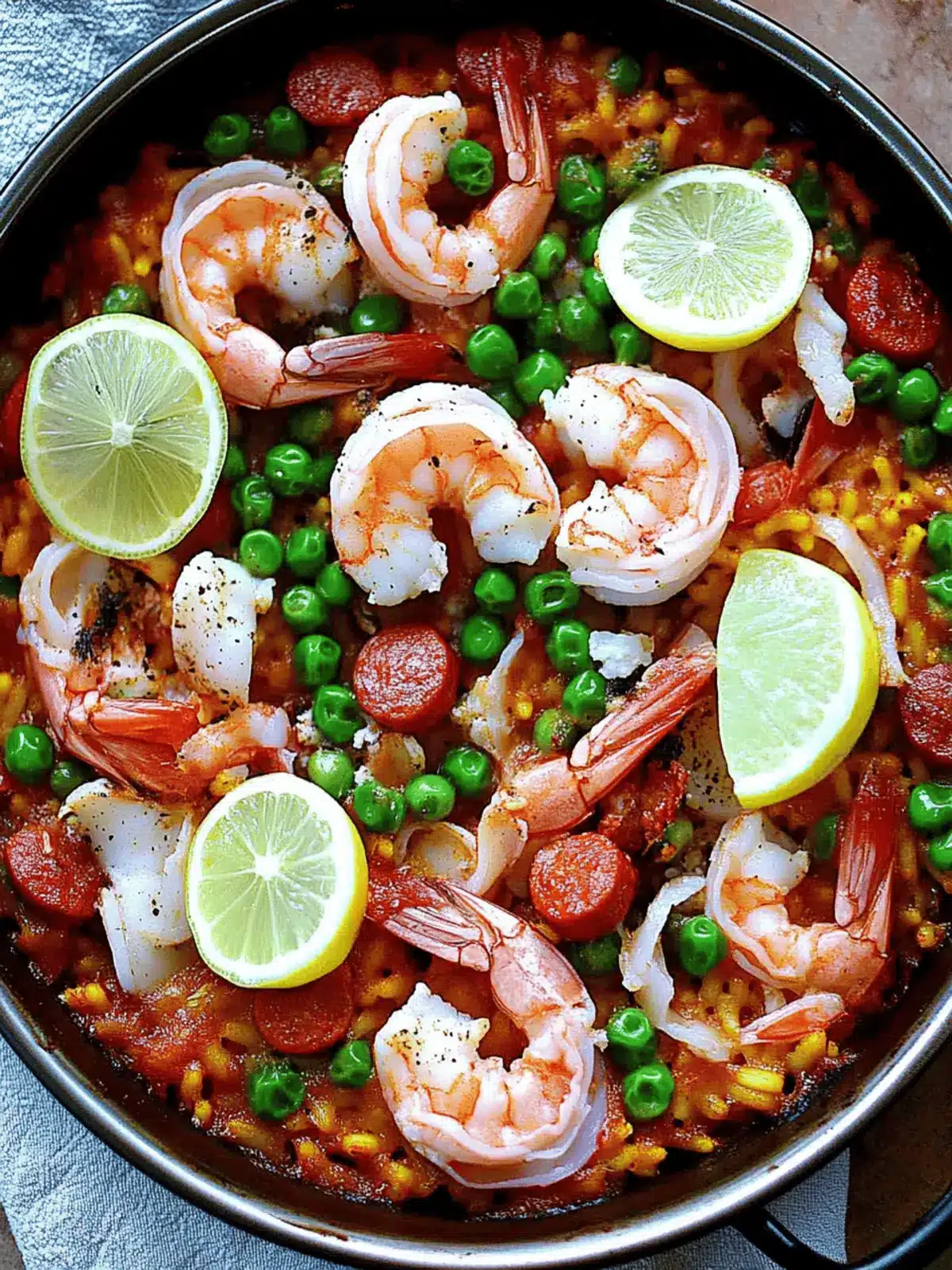 Paella with Chorizo and Seafood