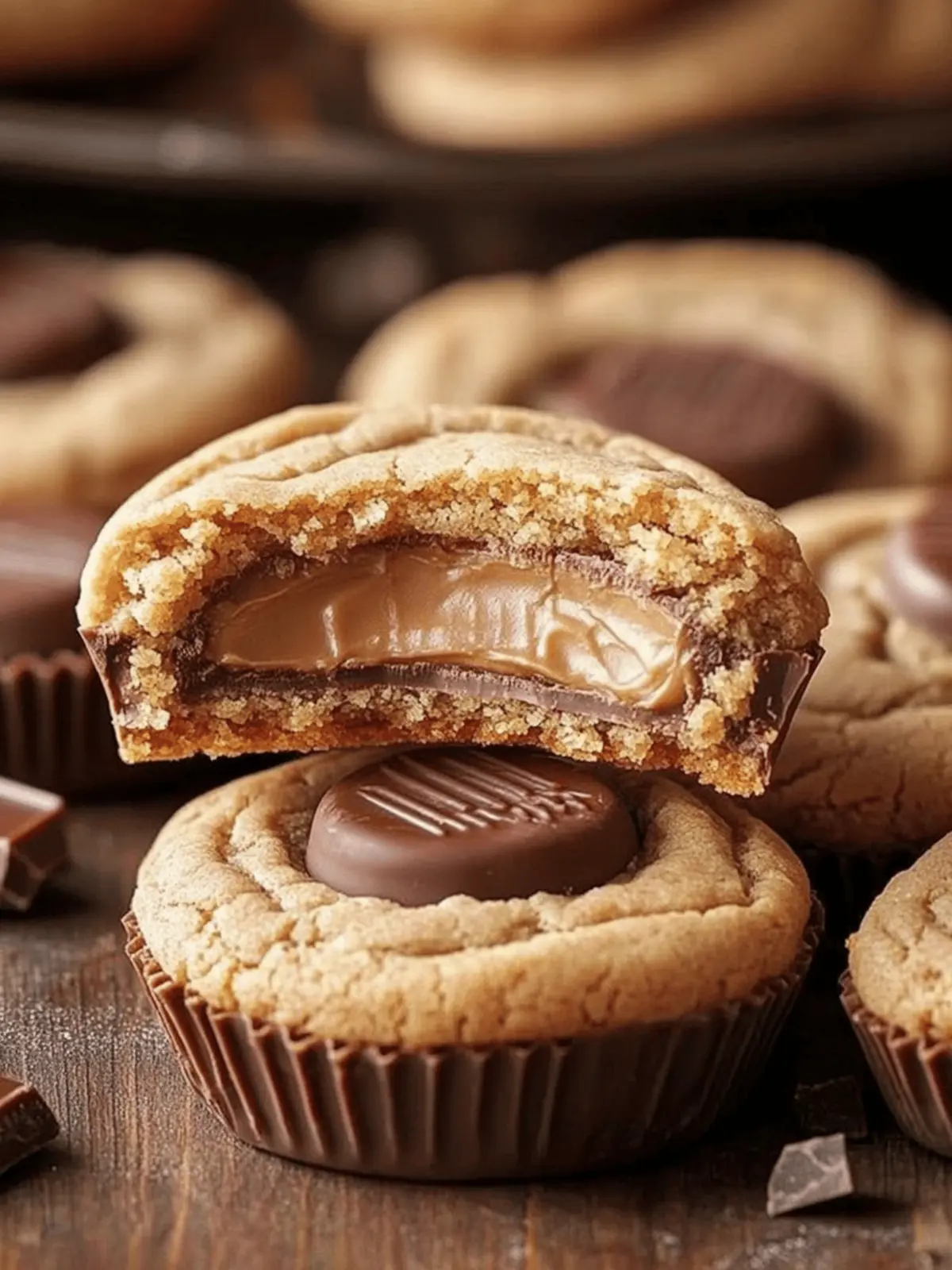 Peanut Butter Cookies Stuffed with Chocolate Cups Bliss 2 Peanut Butter Cookies Stuffed with Chocolate Cups