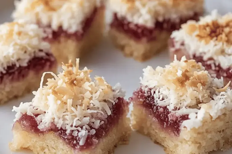 Coconut Jam Slice