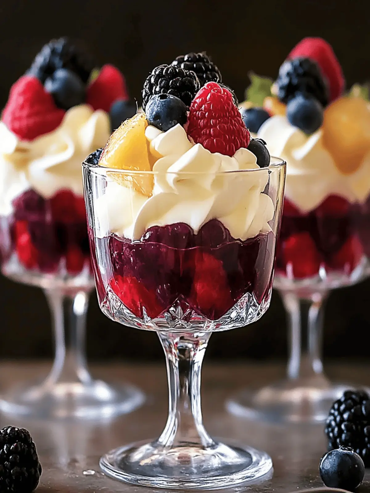 Mini Trifles with Fresh Fruits and Cream