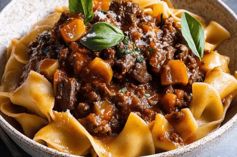Breadmaker Beef Ragu with Homemade Pasta