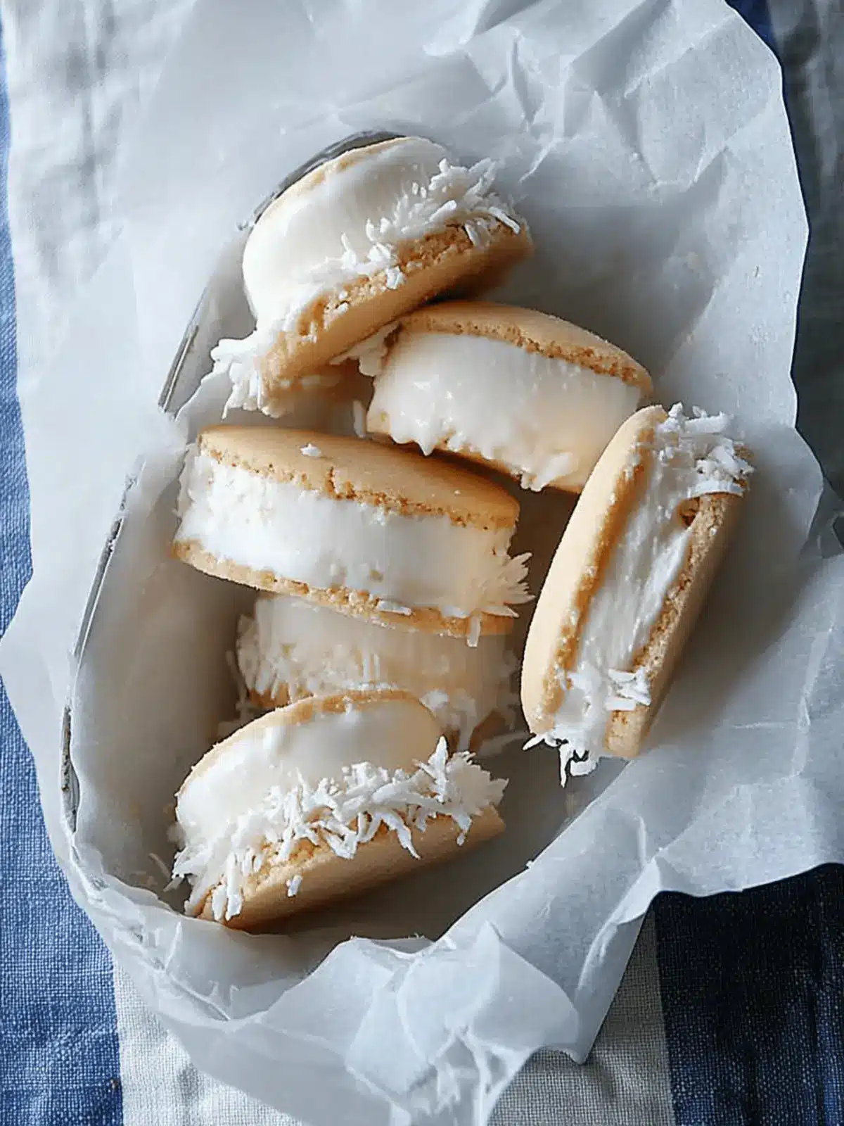 Coconut Shortbread Ice Cream Sandwiches