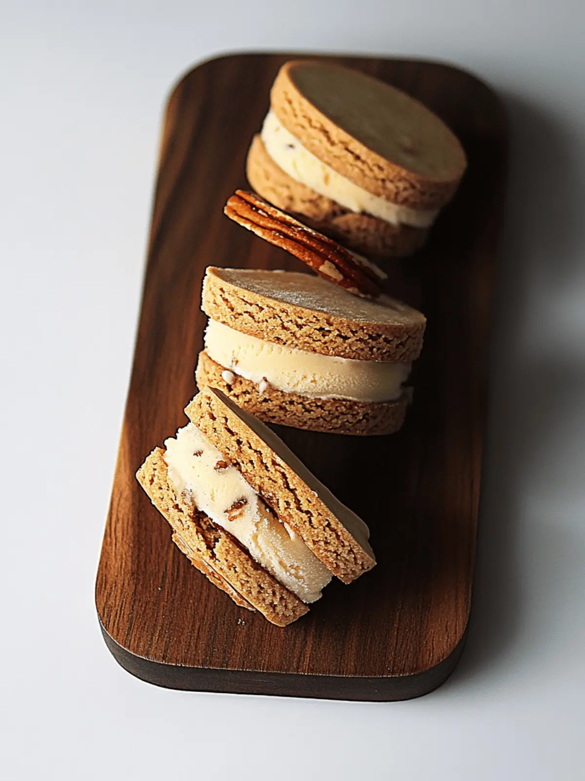 Espresso Pecan Shortbread Ice Cream Sandwiches