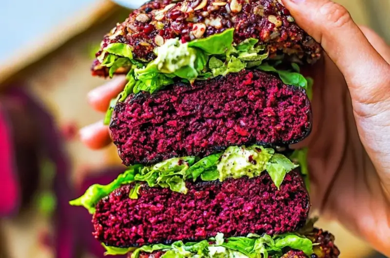 Plant-Based Bomb Beet Burgers