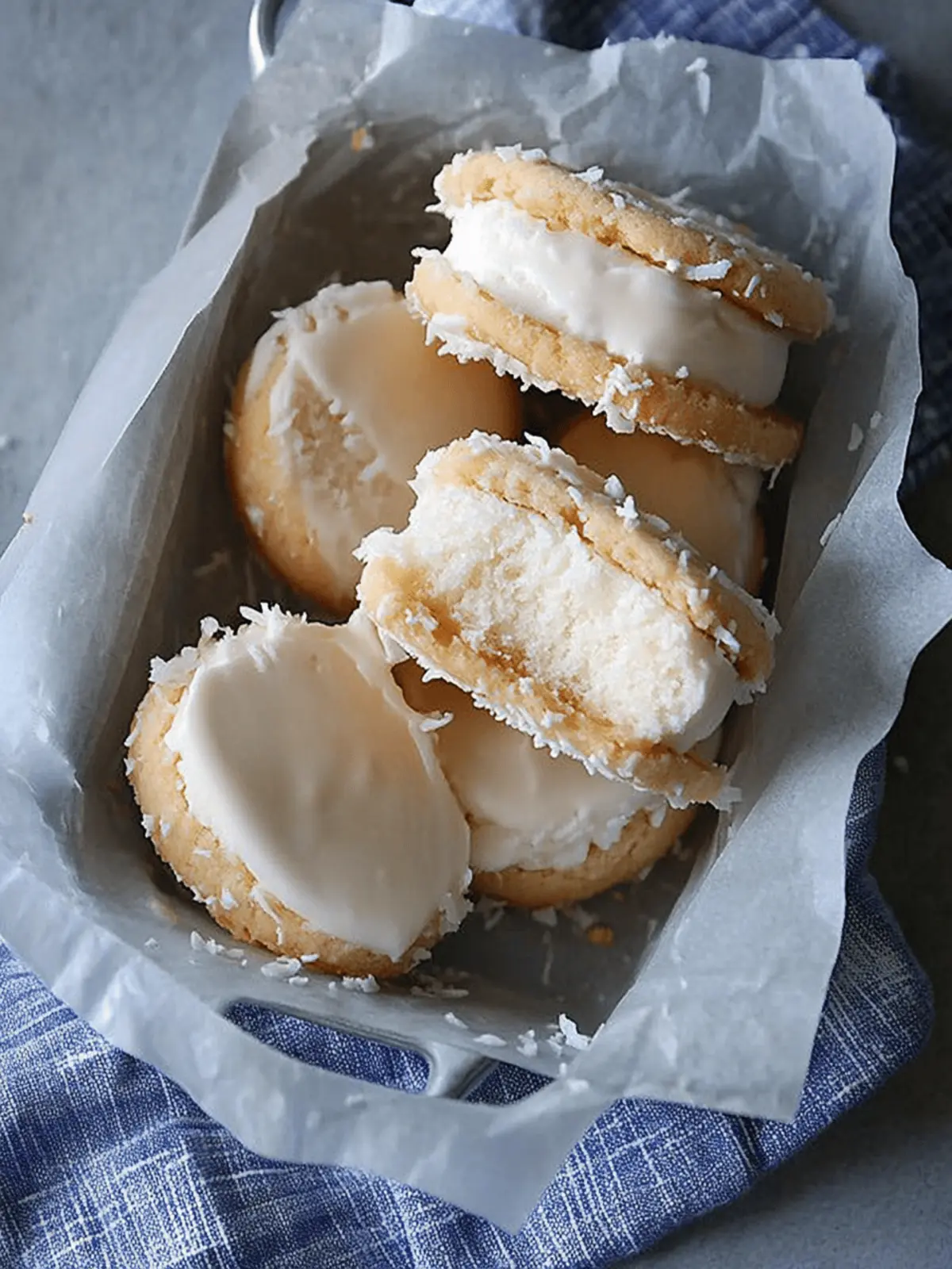 Coconut Shortbread Ice Cream Sandwiches