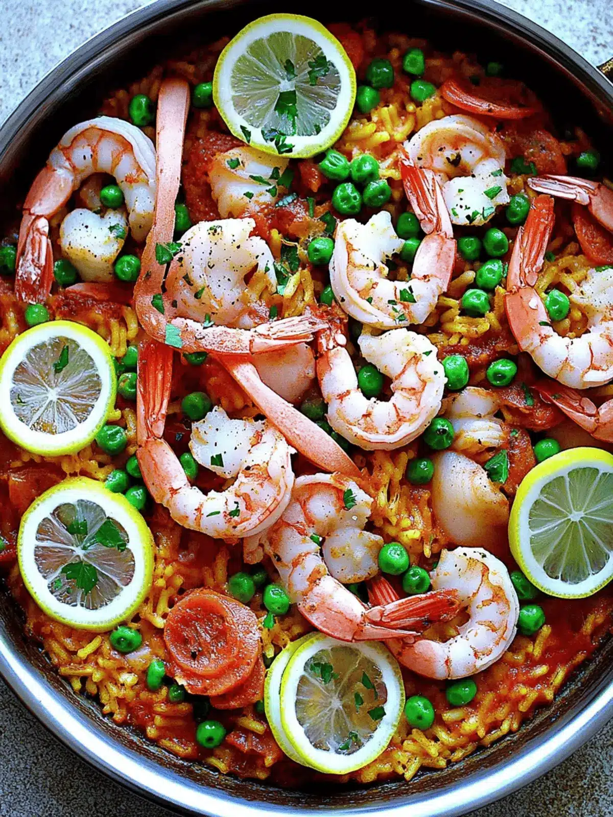 Paella with Chorizo and Seafood