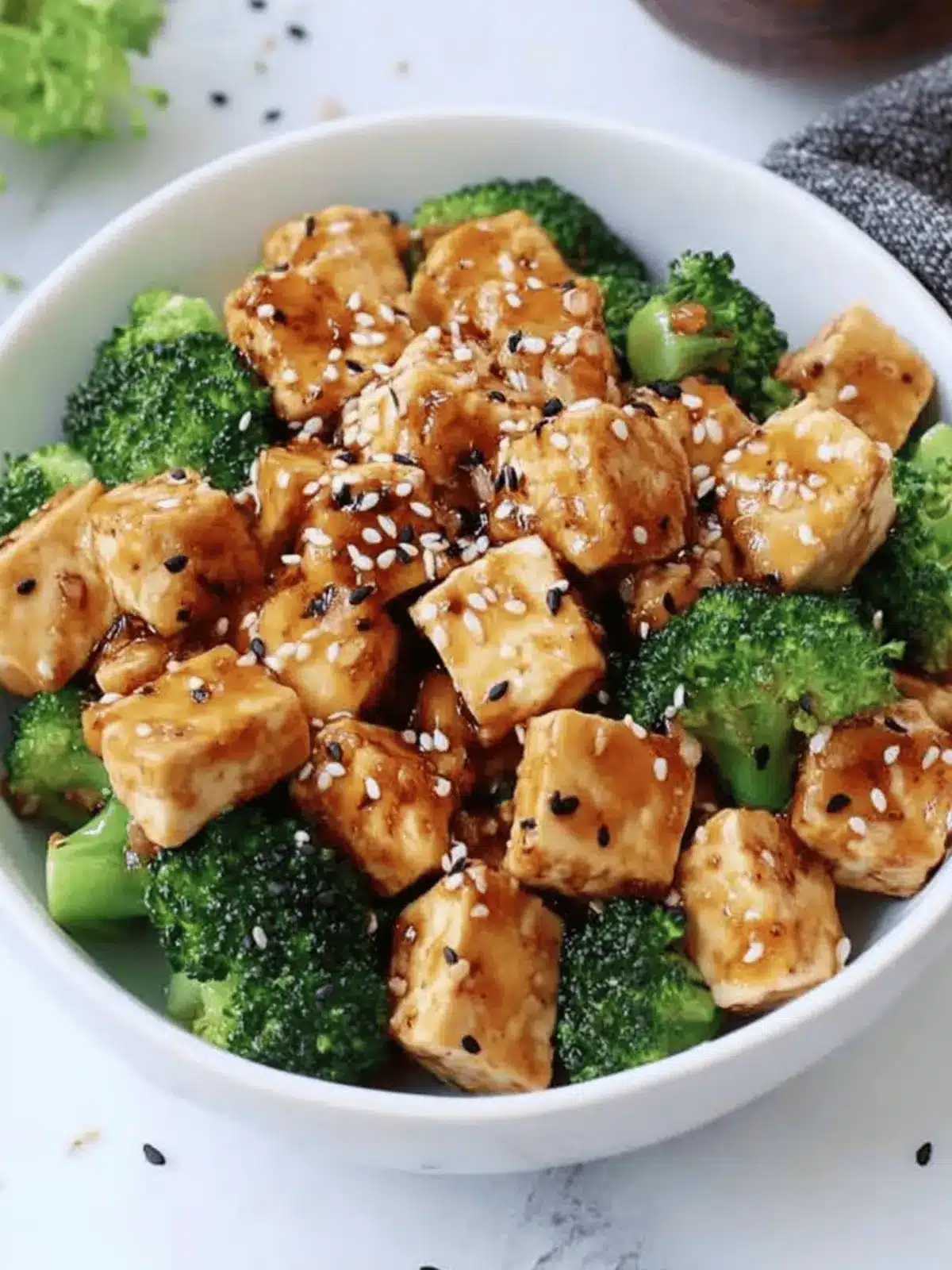 Sesame Tofu with Broccoli