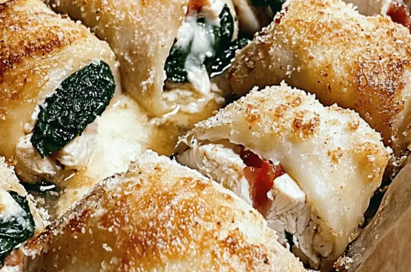 Chicken Involtini with Spinach, Speck, and Asiago