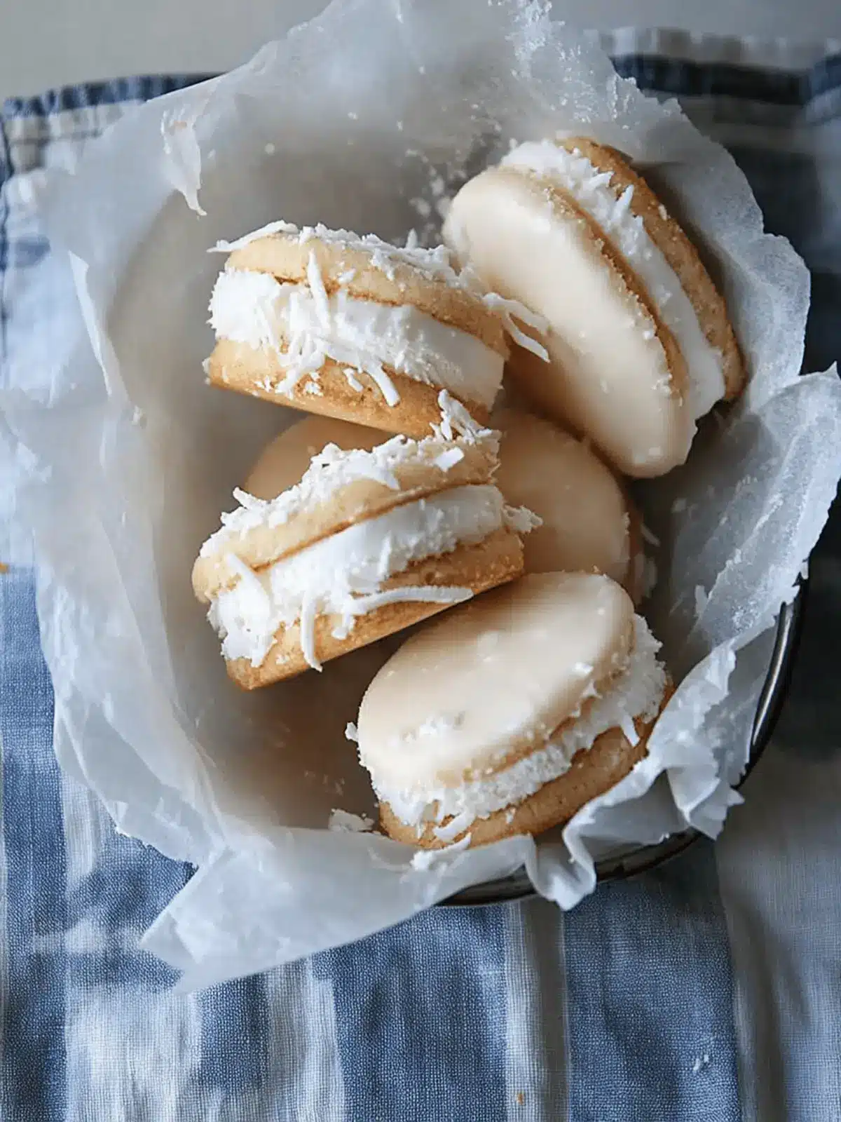 Coconut Shortbread Ice Cream Sandwiches