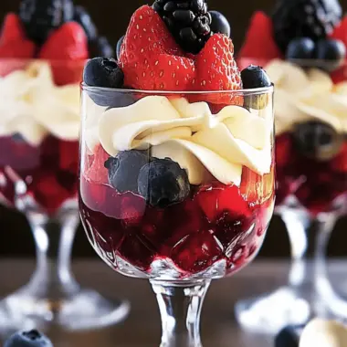Mini Trifles with Fresh Fruits and Cream